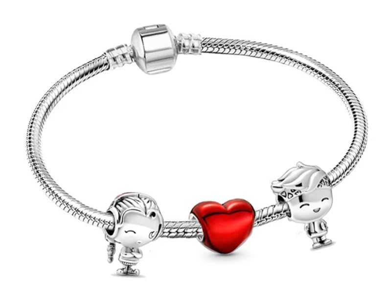 Pulseira com Berloque casal - com 3 berloques - Pulseira Feminina - Presente namorada - Presente...