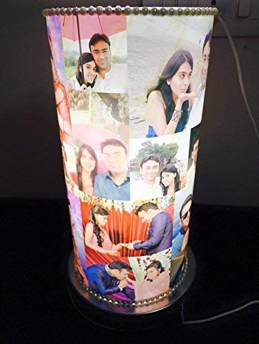 Craft N Creation Personalized Rotating Engraved Cap LED Photo Night Lamp (14 Inches, Multicolour)