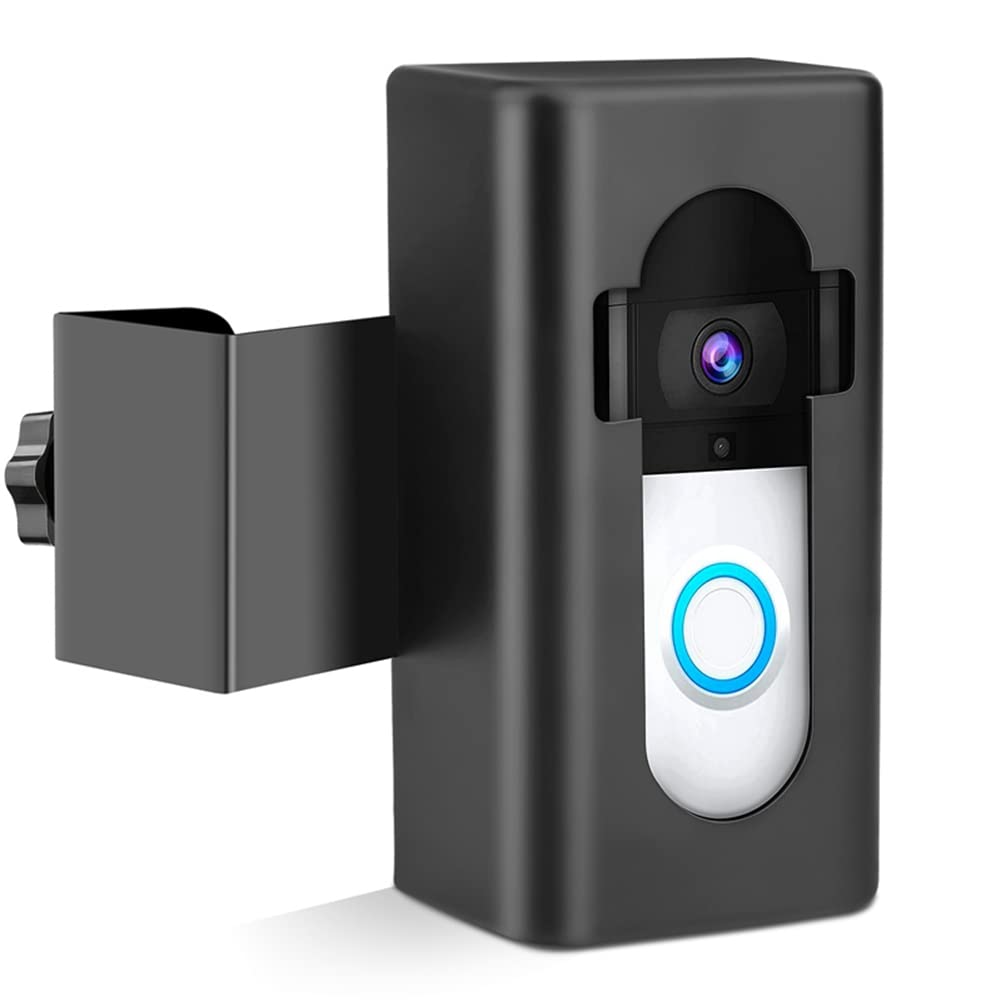 Turodeuo Black Video Doorbell Upgrade Anti-Theft Video Doorbell Bracket Drill-Free Mounting Bracket