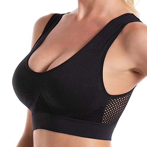 Round Neck High-Stretch Solid Color Breathable Sports Bra | Wire-Free Comfort with Push-Up & Sweat-Proof Women's Activewear-image-10