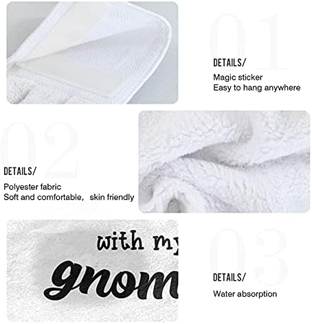 Miniatura 4 de Lhammer Gnomos de campamento, toallas de cocina de verano, toallas de mano colgantes para decoración de baño, paquete de 2 toallas de playa con lazo