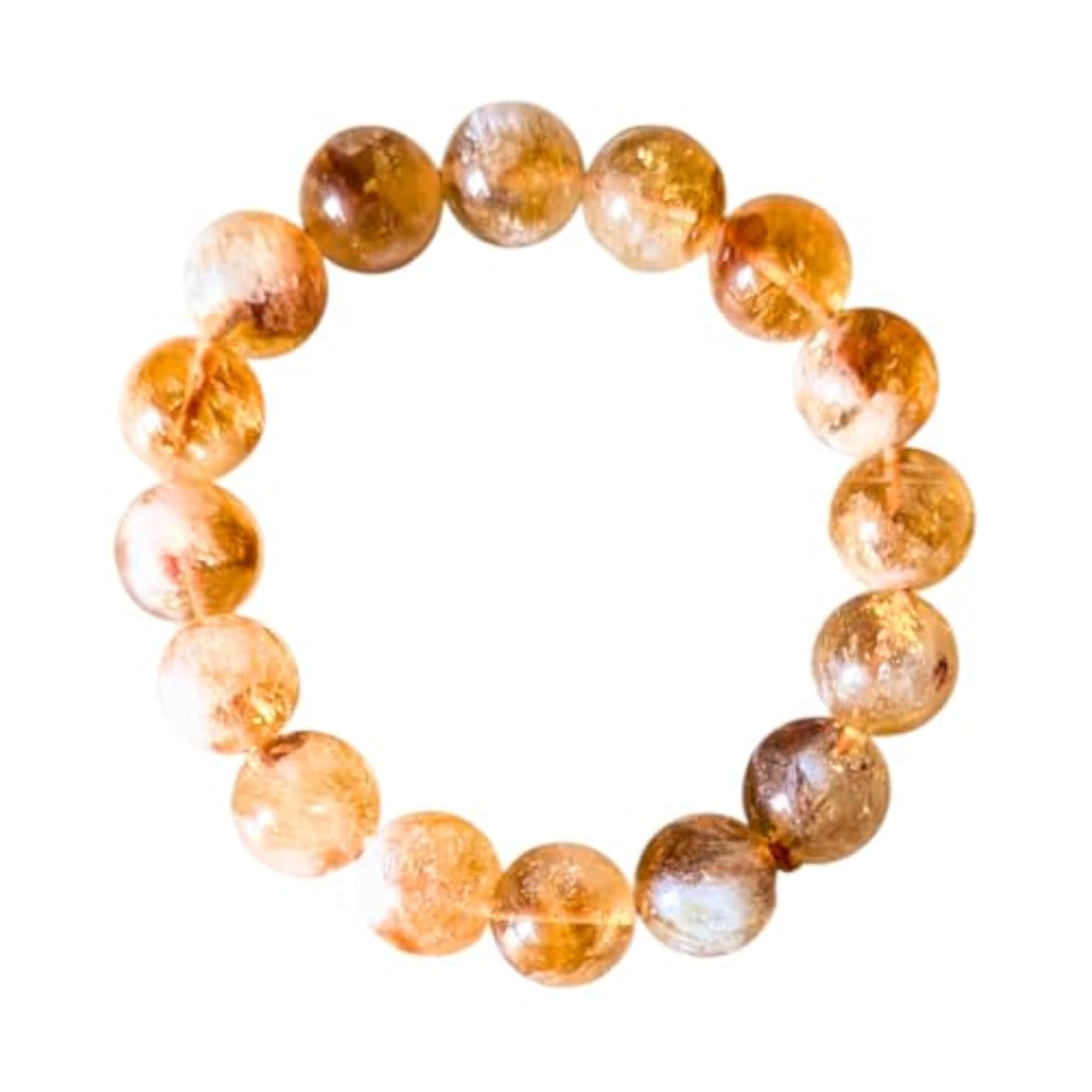 Natural Crystal Healing Stone 12mm Round Beads Stretchable Bracelet