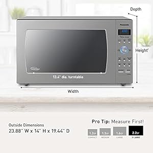 Panasonic oven with cyclonic wave inverter technology 1250w 22 cuft countertop microwave with genius sensor one touch cookingnn sd975s stainless steelsilver stainless  urban country home decor