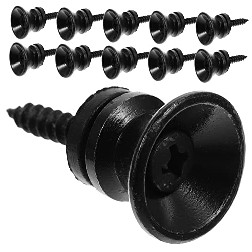 BESPORTBLE 20Sets Guitar End Pins Metal Tail Buckle with Gasket Screw Durable Acoustic Electric Bass Nail Lock Button Easy to Install for Various Instruments