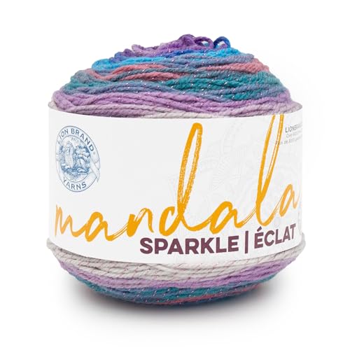 Image of Lion Brand Yarn, Mandala Sparkle DK Weight Yarn for Crochet, Knitting, and Crafts, Pyxis, 1 Pack, Multicolor Acrylic Fiber for Glittery Garments, Kids Stuffies, and Soft Blankets