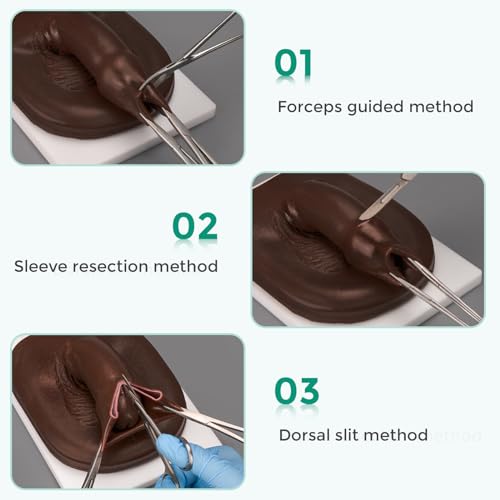 Image of Adult Male Circumcision Trainer Kit for Medical Students, Circumcision Simulator Set with Circumcision Tools for Practice Training-Dark