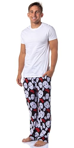 Friday The 13th Mens' Jason Voorhees Mask Horror Allover Print Sleep Pajama Pants2