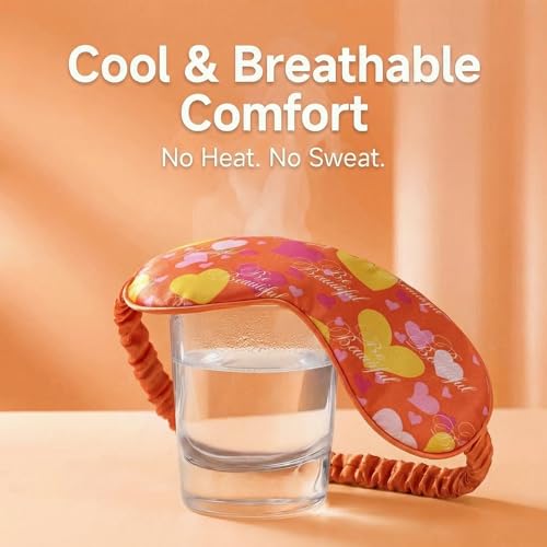 Image of Luxury Sleep Mask - Soft, Lightweight & Ultra Comfort-Perfect for Light Blocking Wake up Radiant-Orange