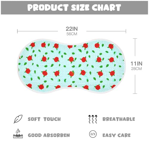 Rose Leaf Polka Dot Baby Burp Cloths Absorbent Cotton Burp Cloths Rags Burping Clothes for Babies Burp Cloth Baby Bibs Washcloths for Baby Boy Girl Wipes 22x11IN,2 Pack3