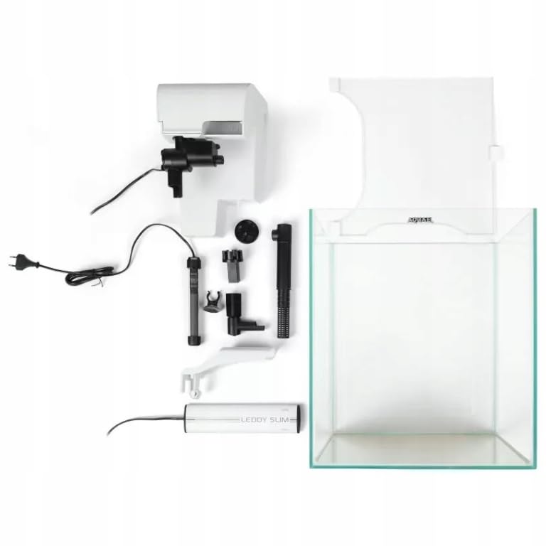 Aquael Fish & Shrimp Set Duo 35 Akwarium 49L – LED Plant & Night, Filtr Kaskadowy, Grzałka 50W, Białe, 35x35x40cm