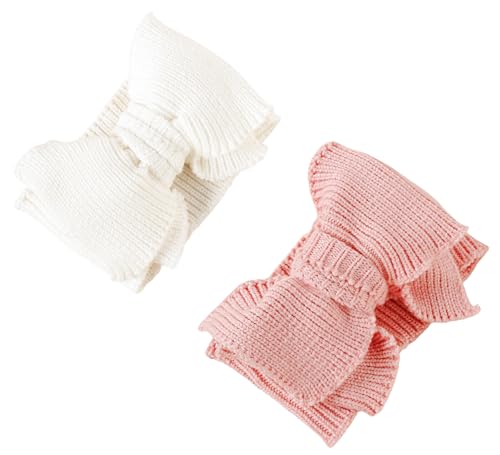 Image of Baby Girl Topknot Headband for Baby Oversized Baby Bow Head Wrap Warm Knitted Hair Band for Toddler Kids