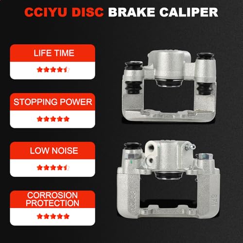 Image of cciyu Rear Left & Right Disc Brake Calipers Assembly 192971 192970 | For Toyota For RAV4 L4 2.4L 2004-2005 with Bracket