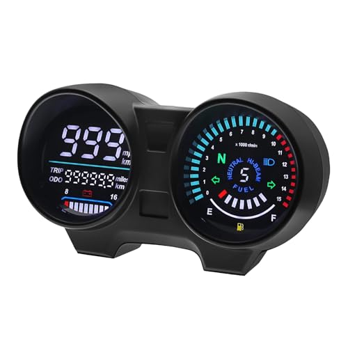 Compteur vitesse moto avec indicateur de vitesse et température d'eau LED
