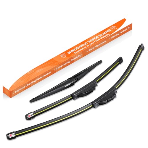 GEARCELL Front + Rear Wiper Blade Set Compatible With NISSAN QASHQAI SUV Nov 2013 to Jun 2021 Automotive Replacement Windscreen Wiper Blades Easy Install 26+15+12 (Set of 3)