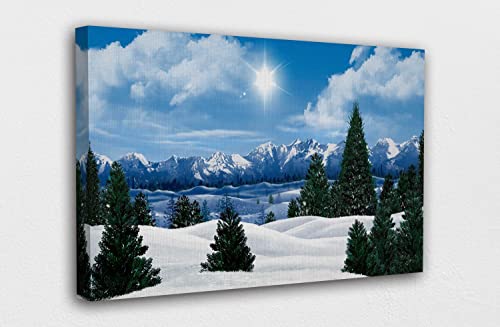 Impresiones de pared Maravilloso paisaje de sol de invierno Lienzo Pintura Póster Cartel HD Impresión de Imagen cuadros decor de la pared del dormitorio de la sala de estar 60x80cm enmarcado Cover