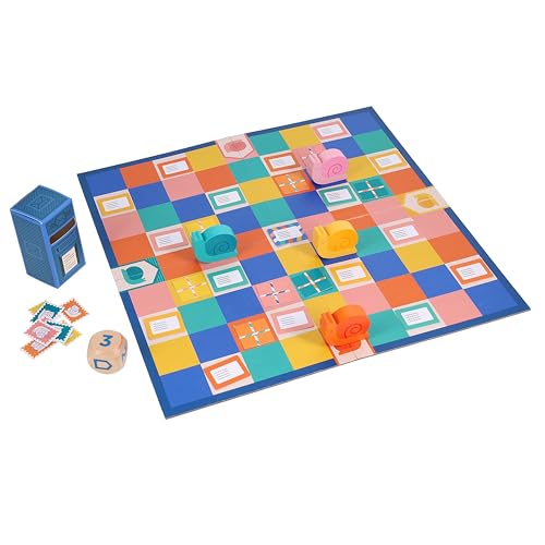 Petit Collage: Snail Express – Juego educativo ecológico para niños de 4 años en adelante – Incluye caracolas de madera FSC, pegatinas, paquetes y buzón – Favorito para las noches de juegos familiares – Juego de carreras de correo miniatura 4