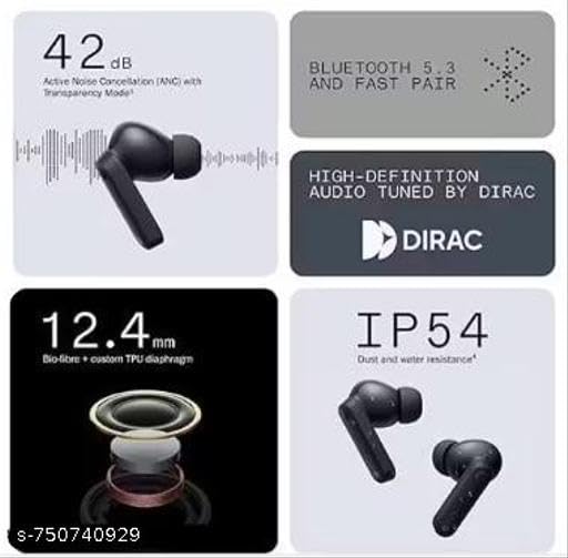 Image of VARNIADR Wireless Earbuds Bluetooth 5.3 TWS Earphones Full Touch Control Headphones Built-in Microphone Premium Sound Quality Ensure Fast Stable & Connection with Type C Charger (Light-Black)