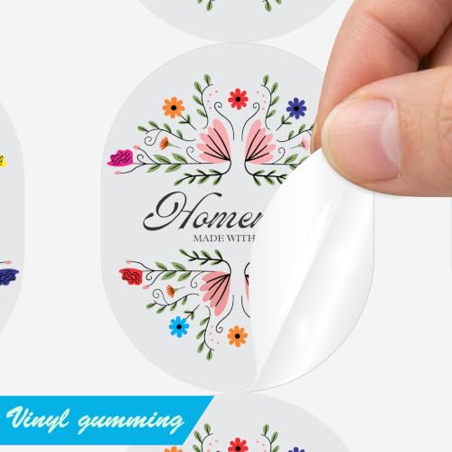 Image of Trifirt Homemade Oval Labels Stickers | Self Adhesive Vinyl Labels for Jars, Bottles, Homemade Food Packaging, Bakery Boxes, Gifts & Small Business