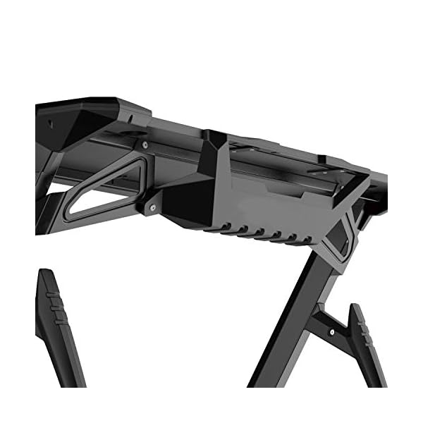 sogesfurniture Gaming Tisch R-Förmig, 120x60cm Großer Gaming Schreibtisch Computertisch Arbeitstisch mit Mausunterlage… – Bild 6