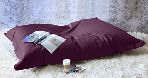 Kinzler S-10137/50 XXL Riesensitzsack, 140×180 cm, neue Styroporkügelchen, Sitzsack Outdoor Indoor,  in vielen verschiedenen Farben, mit Innensack, brombeer - 5