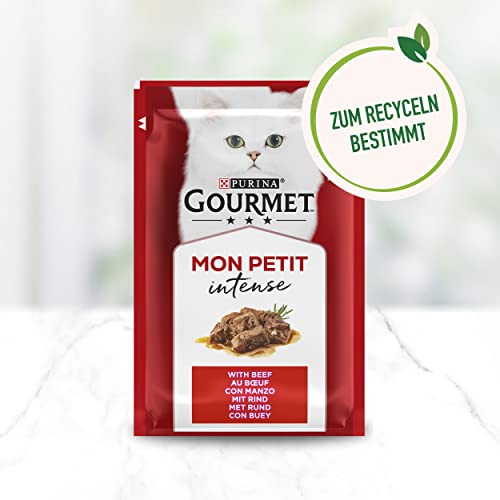 Gourmet Mon Petit Katzenfutter nass, Sorten-Mix, 8er Pack (8 x 6 Beutel à 50g)