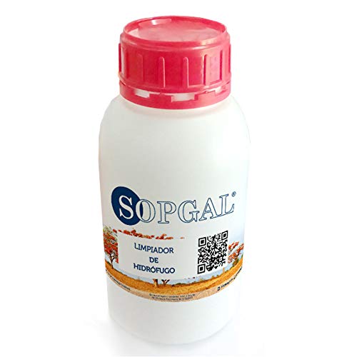Limpiador de Hidrófugos para Cristal y Metal - elimina manchas y salpicaduras causadas por productos hidrófugos en superficies de cristal y de metal sin lacados - Sopgal (800 ml) Cover