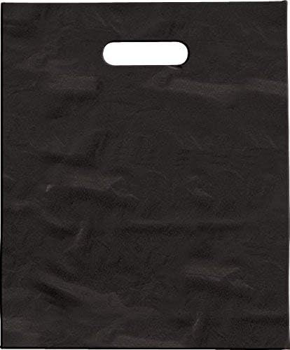 50 bolsas de plástico negras con asa de parche de 20" x 20" - para mercancíasuministro de tiendaGorceryRopa