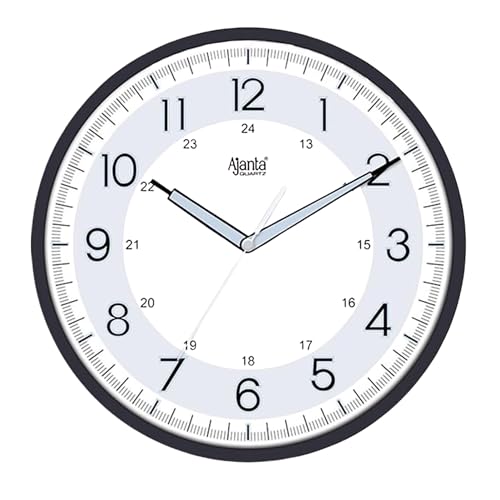 Image of Ajanta Night Glow Radium Plastic Analog Wall Clock (Black, 310X44X310Mm)