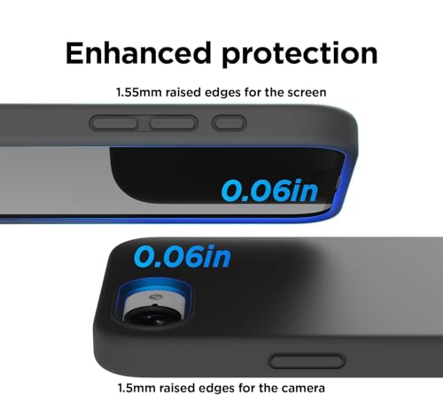Image of DIZORO Compatible with iPhone 17e / iPhone 16e Case 6.1 inch Liquid Silicone 3 Layers Full Covered Soft Gel Rubber Phone Case,Shockproof Protective Cover with Anti-Scratch Microfiber Lining-Black