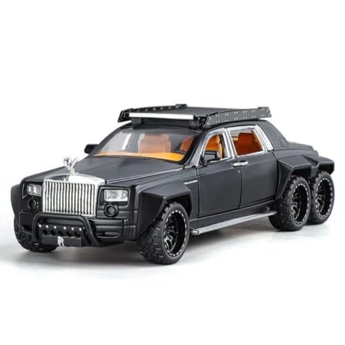 Image of 1:32 Rolls-Royce Phantom 6x6 Alloy Pickup Diecast Model Car Sound & Light Diecast Model Car Vehicle for Kids Best Gift Toy (1:32 Rolls-Royce Phantom 6x6 - Black)