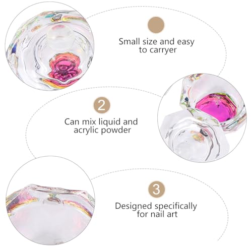 2 Piezas Vasos de Cristal para Uñas con Tapa miniatura 7
