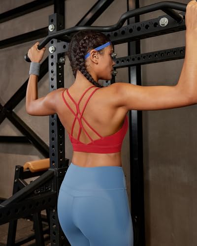 Image of RUNNING GIRL Sports Bras for Women,Strappy Crisscross Back Padded Low Impact Running Sports Bra with Removable Cups