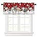 SMYORR Kuchnia okno falbana dekoracje świąteczne zasłony kawiarnia krótkie zasłony do łazienki z kieszenią na pręt / 1 szt. / wys. 45 x szer. 175 cm