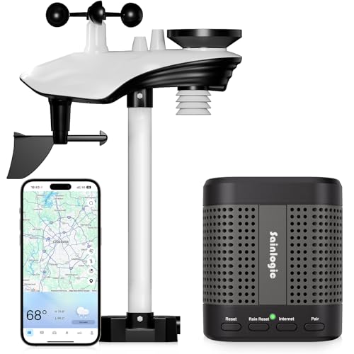 Sainlogic WiFi Smart Weather Station SA7 with 24H/ 7D Accurate Weather Forecast by Weatherseed® AI,Weather Stations Wireless Indoor Outdoor,2-Year Data Storage (No Display,Only 2.4G)