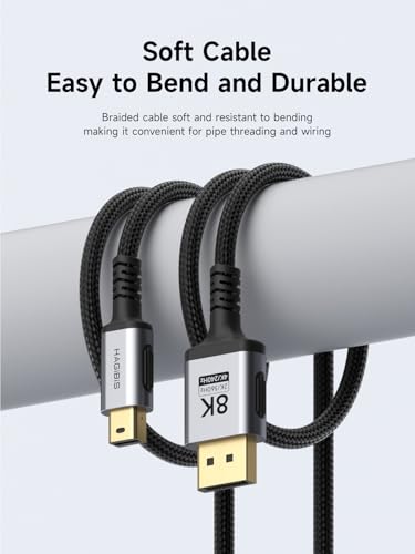 Cable Mini DisplayPort a DisplayPort 1.4 Hagibis para eliminar parpadeos en monitor de juegos 8K 2