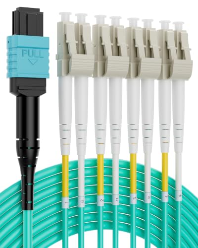 Image of MPO Fanout Fiber Patch Cable 3m /10ft,OM4 MPO to 8 X LC(4 Duplex)