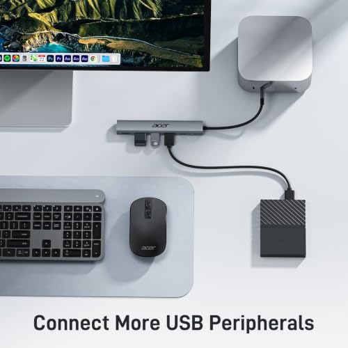 Acer 5 in 1 USB C Hub with 4K HDMI, 100W Power Delivery, 3 USB A Data Ports - image 3