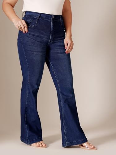 Image of Miss Chase A+ Women's Wide-Leg High Rise Regular-Length Stretchable Denim Jeans