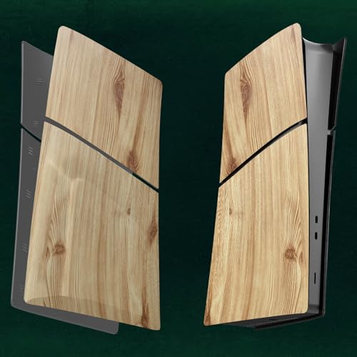 Image of Slim Digital Edition Cover Plates for New PS5 Slim Console, Shell Panels Compatible with New PlayStation 5 Slim Accessories Protective Replacement Faceplate (Wood Grain)