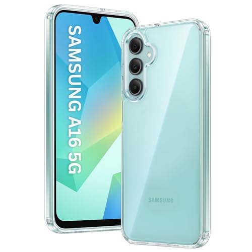 for Samsung A16 5G Case Clear, Shockproof Phone Case for Samsung Galaxy A16 5G [Anti-Yellow], Crystal Clear Case compatibel with A16 - Transparent