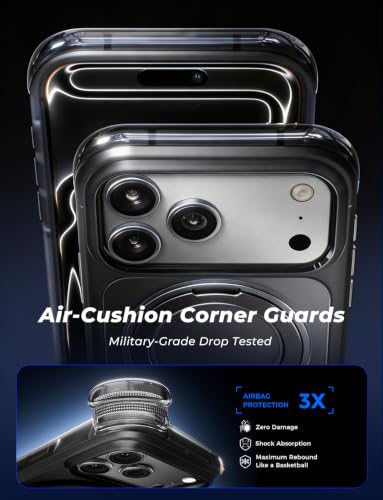 Image of MAGIC JOHN for iPhone 17 Pro Max Case with Stand, Fit for MagSafe Black