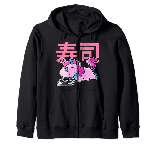 Unicorn Sushi Nigiri Kawaii Neko Anime Japonés Sudadera con Capucha