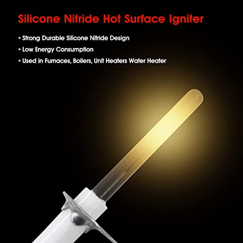 MCAMPAS Universal Silicon Nitride Hot Rod Ignitor 120V - Replacement for Gas Fired Forced Air Furnace, Nitride Heater, Boiler (HVAC Compatible with Silicon Carbide Igniters)