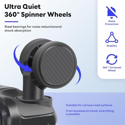 20 Inch Carry on Luggage Carry-on with USB Port & Cup Holder, Hardside Luggage with Airline Approved TSA Lock, Lightweight Extra-Wide Shell Luggage with 360°Silent Spinner Wheels2