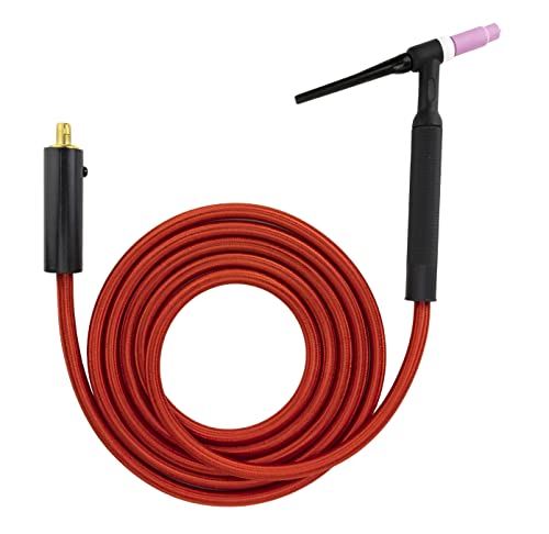 Image of SÜA - 26F Series - 200 Amp - Air Cooled - Flexible Head TIG Torch - 25 feet 1-Piece SÜAFlex Cable - INLINE Gas Dinse 35-70 Connector - (Welders with Gas Solenoid)