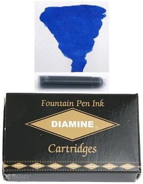 Pk/18 DIAMINE Fountain Pen Ink Cartridges, SAPPHIRE BLUE