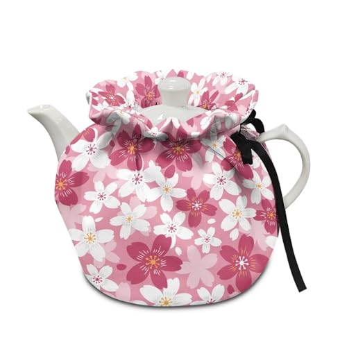 Snilety Teapot Cozy for Tea Pot Insulated Pink Floral Pattern Universal Tea Cosy Dust Cover Easy to Clean Durable Teapot Cozy Size 10.6x6.1x6.9In Washable Tea Pot Cosy