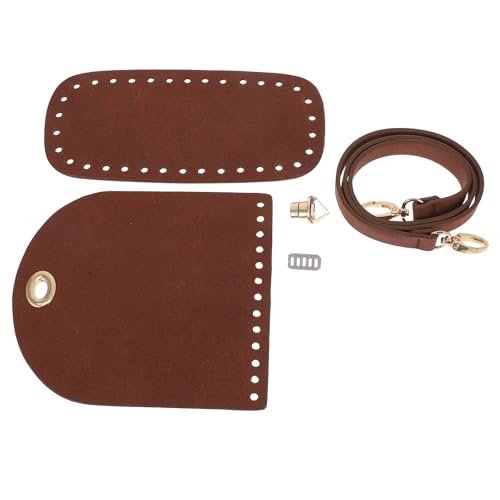 Cabilock Kit para Hacer Bolsos de Hombro Materiales de Poliuretano PU Color Café Kit Completo Base Correas y Solapa Accesorios para Bolsos de Mano y Cruzados Adecuado para