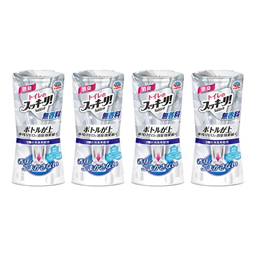 スッキーリ! Sukki-ri! トイレ用 置き型 消臭剤 (4個セット) [無香料] 最後の一滴まで消臭効果が続く 置き型 消臭 置型消臭剤 (アース製薬)のサムネイル
