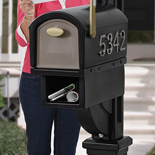 Step2 Mailmaster Hudson Mailbox, Magnetic Door, Large Newspaper Holder, Heavy-Duty, Weather Resistant, Post Mounting Hardware Kit Included, Black - image 6